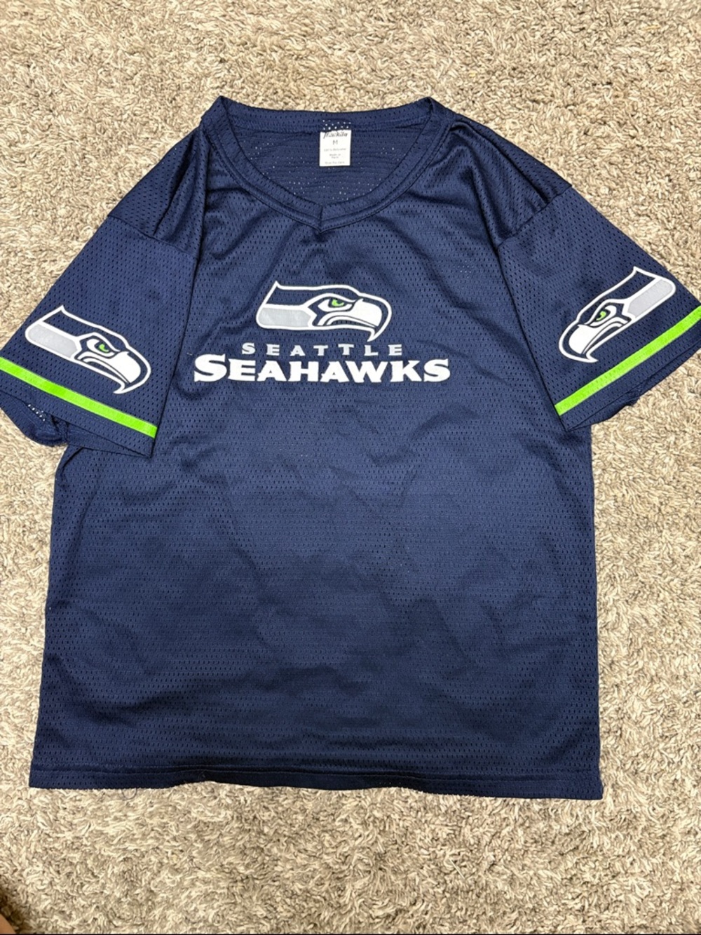 Seattle Seahawks Kids Navy Blue Jersey Shirt